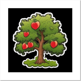 Apples Pixel Tree Meadow Bloom Vintage Since Posters and Art